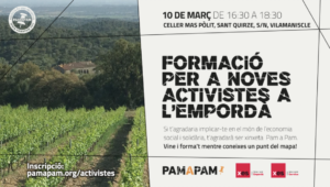 Formació per a noves activistes de Pam a Pam a comarques gironines @ Celler Mas Pòlit